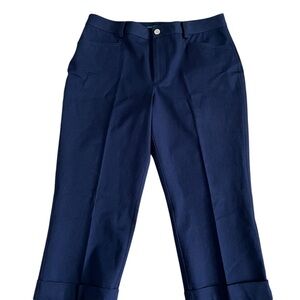 NWT LRL Ralph Lauren City Blue, Cropped Pants With Cuffs.  Size 12, 4 Pocket.